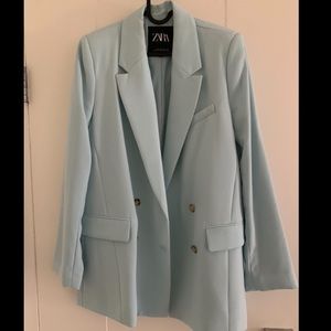 ZARA— Oversized Blazer, Light Blue